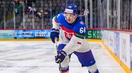 Patrik Koch v zápase Slovensko - Francúzsko na MS v hokeji 2025.