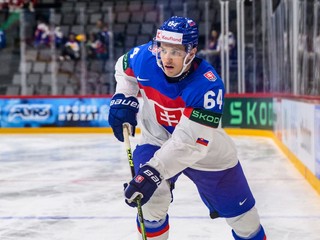 Patrik Koch v zápase Slovensko - Francúzsko na MS v hokeji 2025.