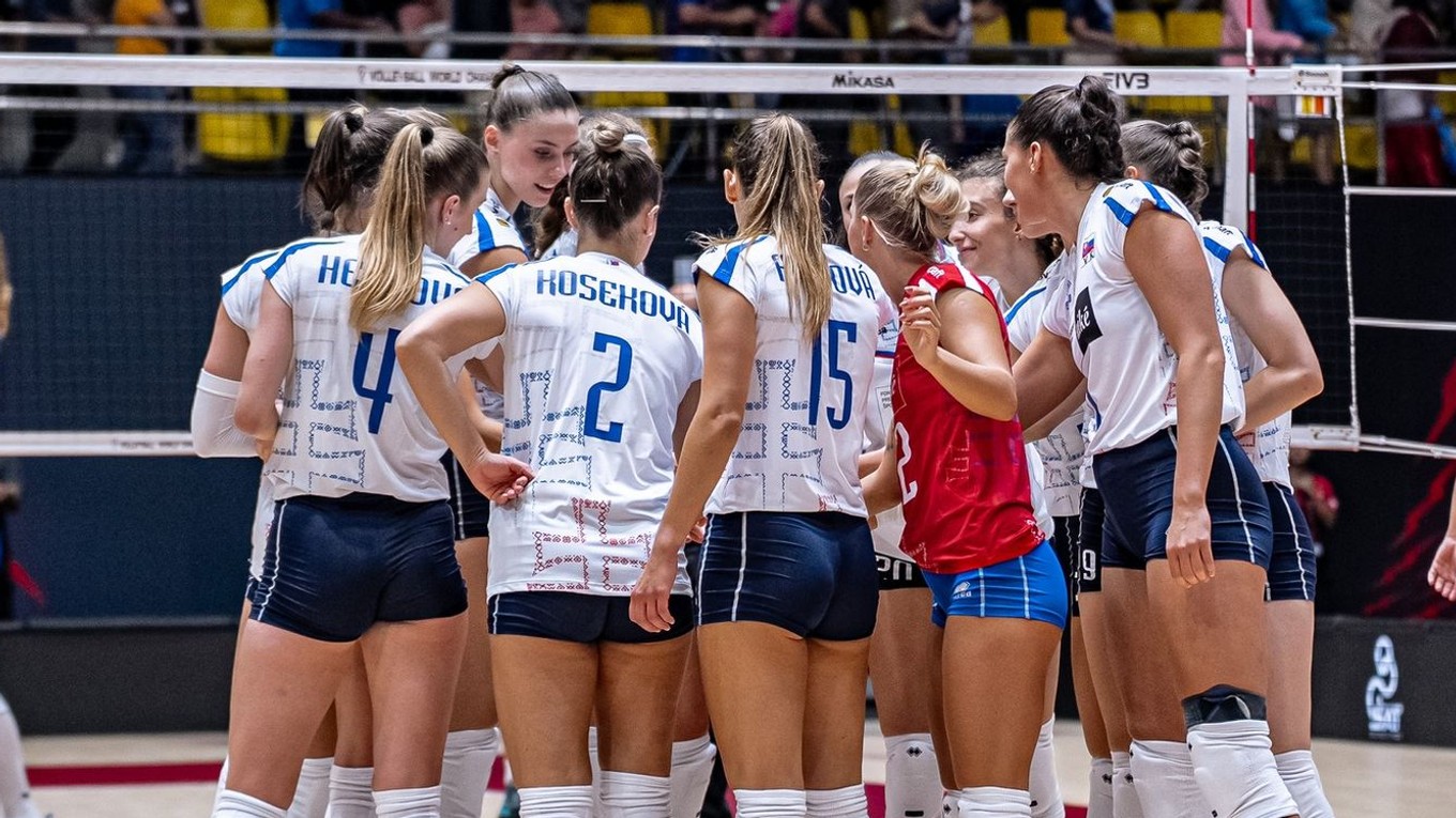 Slovenské volejbalistky počas MS v Thajsku 2025.