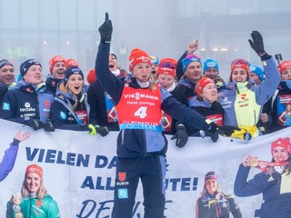 Nemecká biatlonistka Denise Herrmannová-Wicková po záverečných pretekoch kariéry.