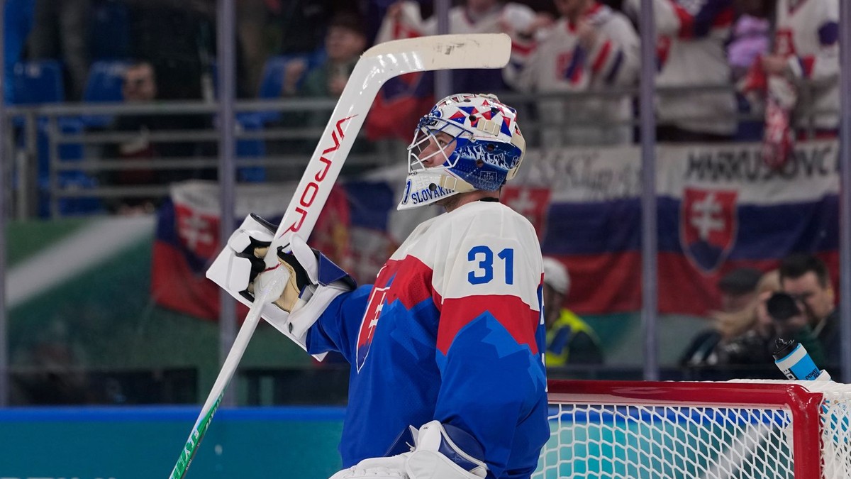 Slovenský brankár Samuel Hlavaj.