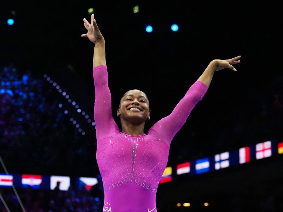 Americká gymnastka Skye Blakelyová.