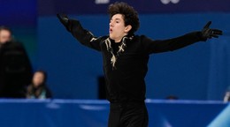 Slovenský krasokorčuliar Adam Hagara počas voľnej jazdy na ZOH 2026.