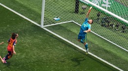 Španielsky brankár Unai Simon počas zápasu proti Rakúsku na MS 2026.