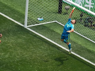 Španielsky brankár Unai Simon počas zápasu proti Rakúsku na MS 2026.