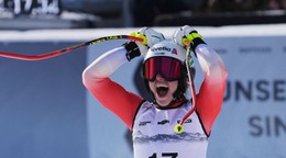 Malorie Blancová počas super-G v Crans Montane.