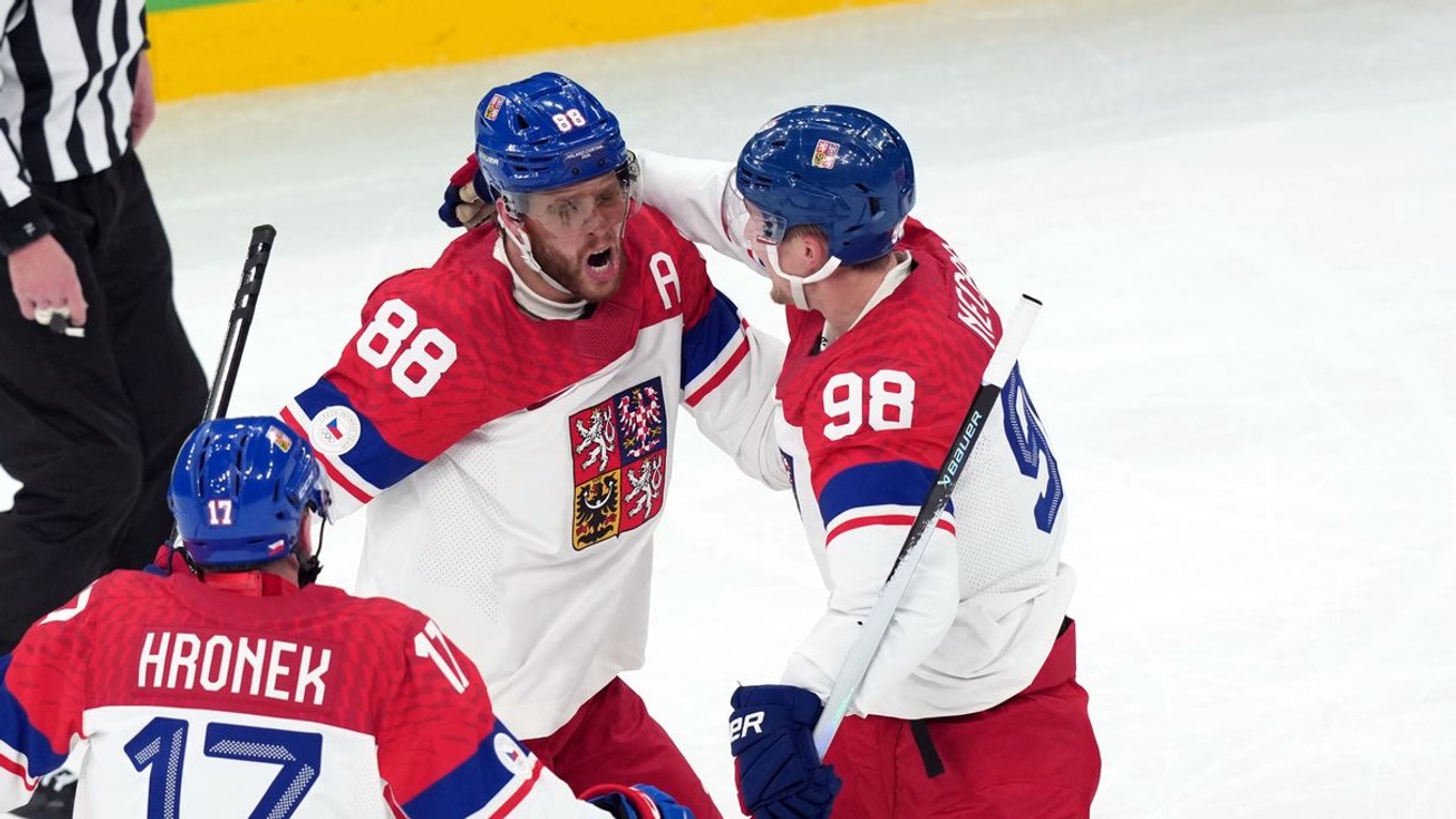 David Pastrňák a Martin Nečas.