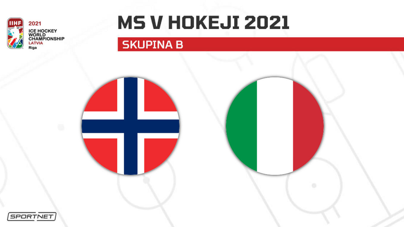 Nórsko vs. Taliansko: ONLINE prenos z MS v hokeji 2021 dnes.