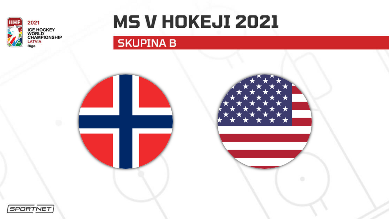 Nórsko vs. USA: ONLINE prenos zo zápasu na MS v hokeji 2021 dnes.