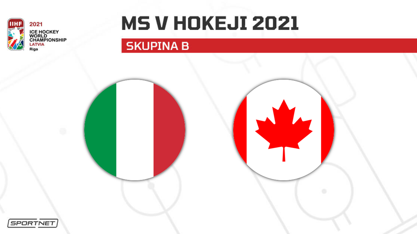 Taliansko vs. Kanada: ONLINE prenos zo zápasu na MS v hokeji 2021 dnes.