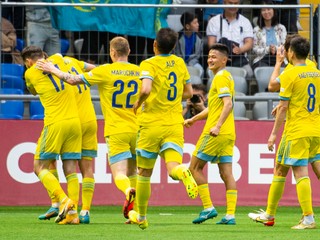 Radosť futbalistov Kazachstanu v Lige národov.