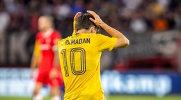 Ammar Ramadan v zápase Twente Enschede - DAC Dunajská Streda.