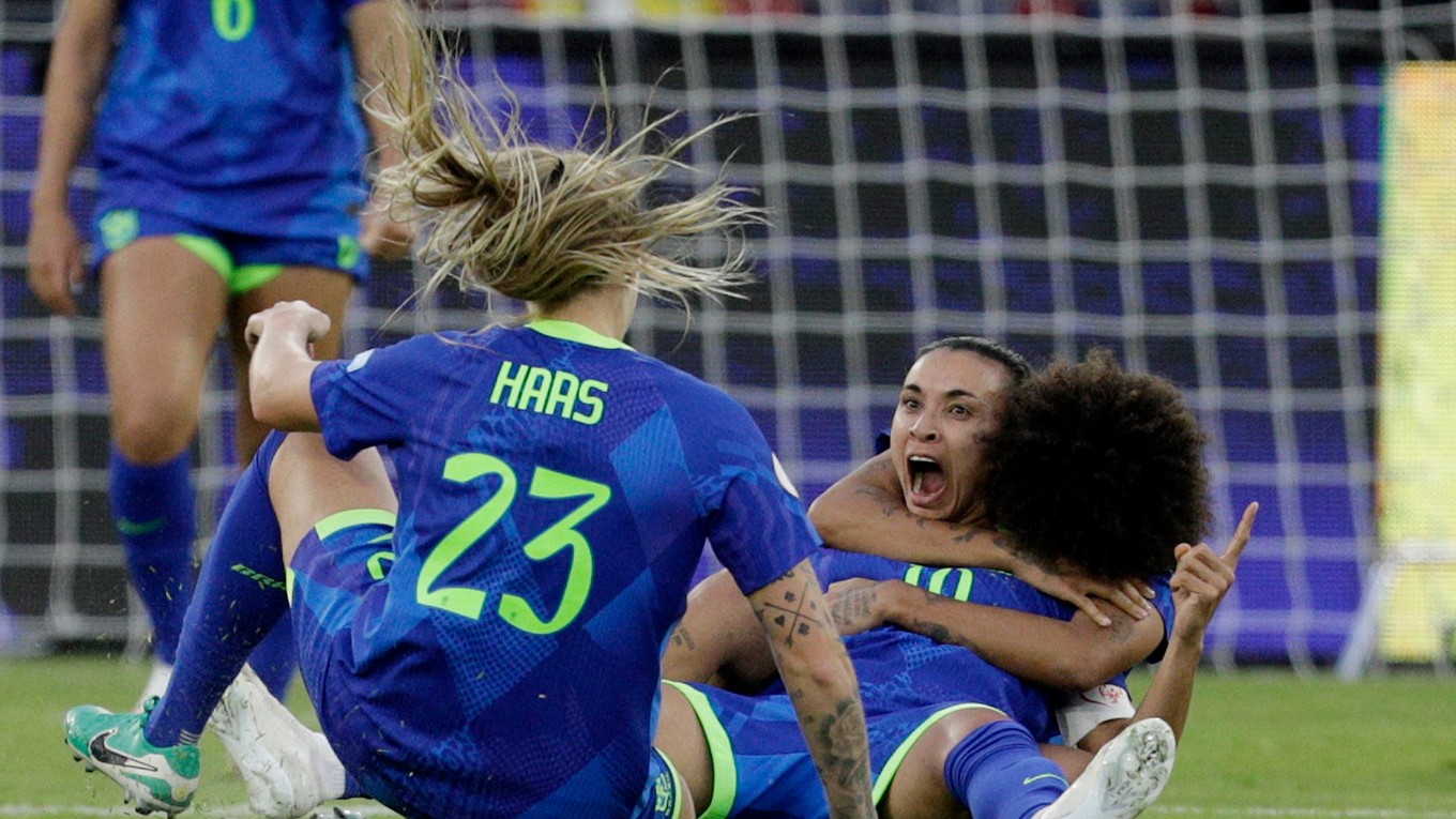 Radosť hráčok Brazílie.