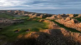 Pohľad na golfové ihrisko Trump International Golf Links v Škótsku.