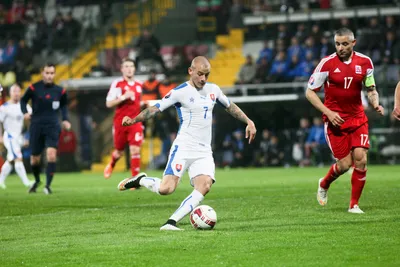 Vladimír Weiss strelec druhého gólu v zápase s Luxemburskom. Žilina 2015

- Sr-A Sk Luxemburg
- Vladimír Weiss