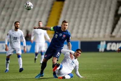 Juraj Kucka v zápase Cyprus - Slovensko, kvalifikácia na MS vo futbale 2022.