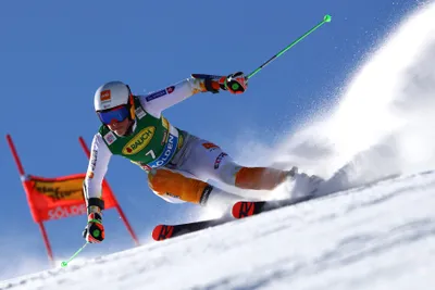 Petra Vlhová počas 1. kola obrovského slalomu v Söldene.