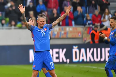 Marek Hamšík počas rozlúčky so slovenskou reprezentáciou.