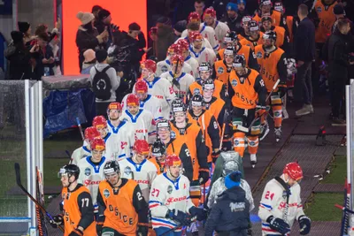 Momentka zo zápasu HC Slovan Bratislava - HC Košice v rámci Kaufland Winter Games 2023.