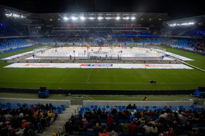 Momentka zo zápasu HK Dukla Trenčín - HKM Zvolen v rámci Kaufland Winter Games 2023.