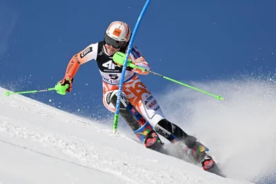 Petra Vlhová počas slalomu na MS v zjazdovom lyžovaní 2023.