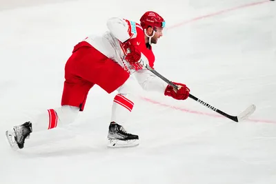 Denmark's Nicklas Jensen scores the opening goal during the group A match between Denmark and Sweden at the ice hockey world championship in Tampere, Finland, Monday, May 22, 2023. (AP Photo/Pavel Golovkin)
