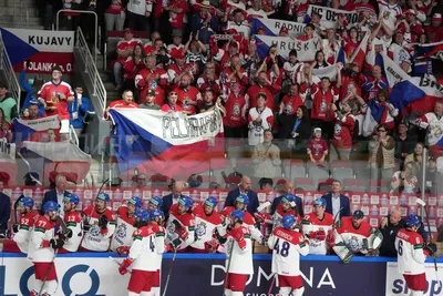 Team Czech Republic celebrate during the group B match between Norway and Czech Republic at the ice hockey world championship in Riga, Latvia, Saturday, May 20, 2023. (AP Photo/Roman Koksarov)