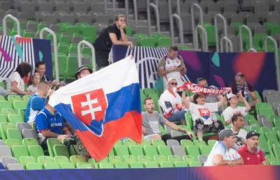 Na snímke slovenskí fanúšikovia povzbudzujú počas zápasu základnej D-skupiny Slovensko - Maďarsko na ME v basketbale žien v slovinskej Ľubľane vo štvrtok 15. júna 2023. Slovenky prehrali 67:89. FOTO TASR - Martin Baumann

- Slovinsko šport basketbal ženy reprezentácia
- ME Eurobasket 2023
- majstrovstvá základná D Skupina 
- Slovensko Maďarsko
- Slovaciká