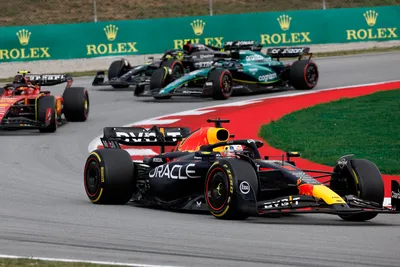 Red Bull driver Max Verstappen of the Netherlands leads during the Spanish Formula One Grand Prix at the Barcelona Catalunya racetrack in Montmelo, Spain, Sunday, June 4, 2023. (AP Photo/Joan Monfort)

- f1autoz23