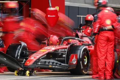 Mechanics work on the car of Ferrari driver Charles Leclerc of Monaco during the Spanish Formula One Grand Prix at the Barcelona Catalunya racetrack in Montmelo, Spain, Sunday, June 4, 2023. (Albert Gea/Pool Photo via AP)

- f1autoz23