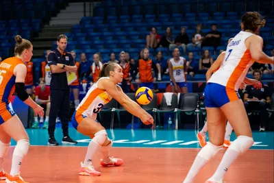 Momentka zo zápasu Slovensko - Holandsko na ME vo volejbale žien 2023.