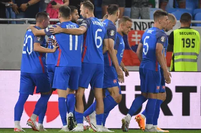 Gólová radosť Slovákov v kvalifikačnom zápase J-skupiny na EURO 2024 Slovensko - Lichtenštajnsko.