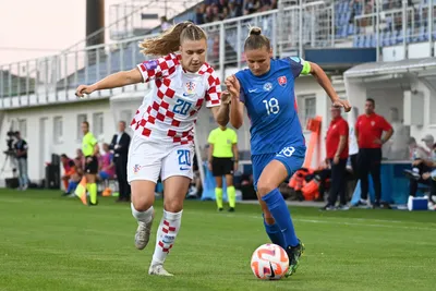 Kapitánka Slovenska Dominika Škorvánková v zápase proti Chorvátsku. 
