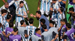 Lionel Scaloni a tím Argentíny.