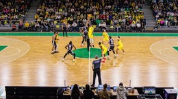 Momentka zo zápasu Patrioti Levice - BC Prievidza 