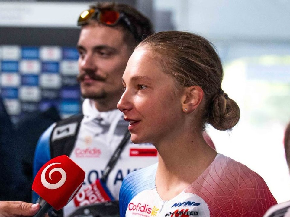 Slovenská cyklistka Viktória Chladoňová počas MS v Montreale 2026. 