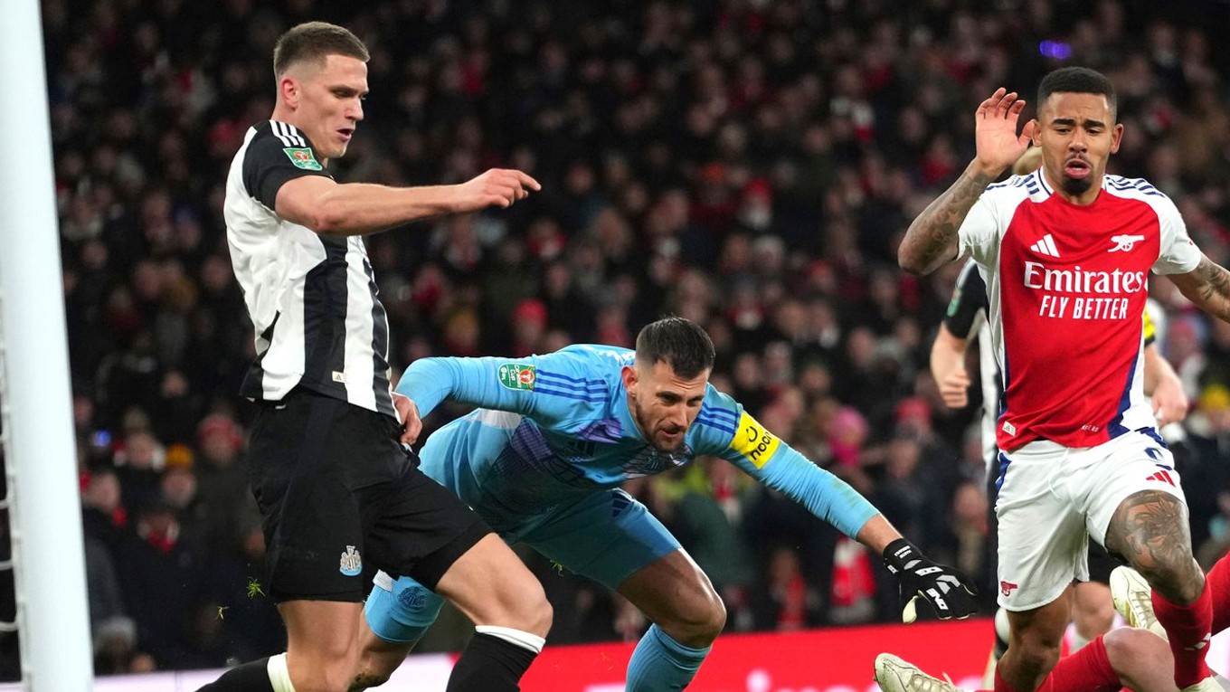 Slovenský brankár Martin Dúbravka počas zápasu Arsenal FC  - Newcastle United. 