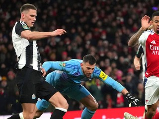 Slovenský brankár Martin Dúbravka počas zápasu Arsenal FC  - Newcastle United. 