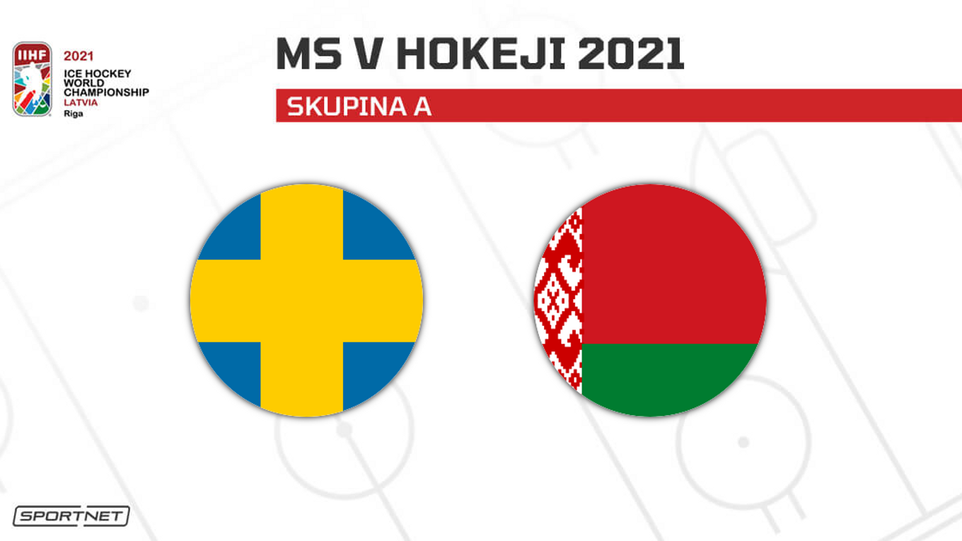 Švédsko vs. Bielorusko: ONLINE prenos z MS v hokeji 2021 dnes.