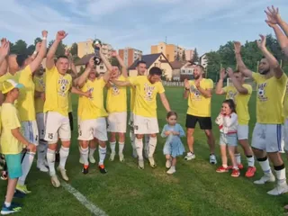 Radosť hráčov Spartaka Medzev.