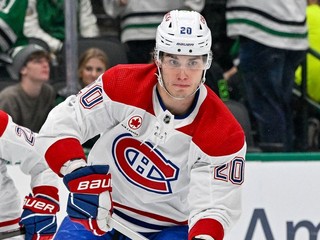 Slovenský hokejista Juraj Slafkovský v drese Montrealu Canadiens.