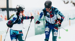 Jagerčíková a Šiarnik počas pretekov zmiešanej štafety. 