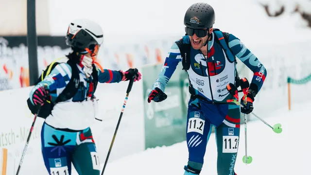 Jagerčíková a Šiarnik počas pretekov zmiešanej štafety. 
