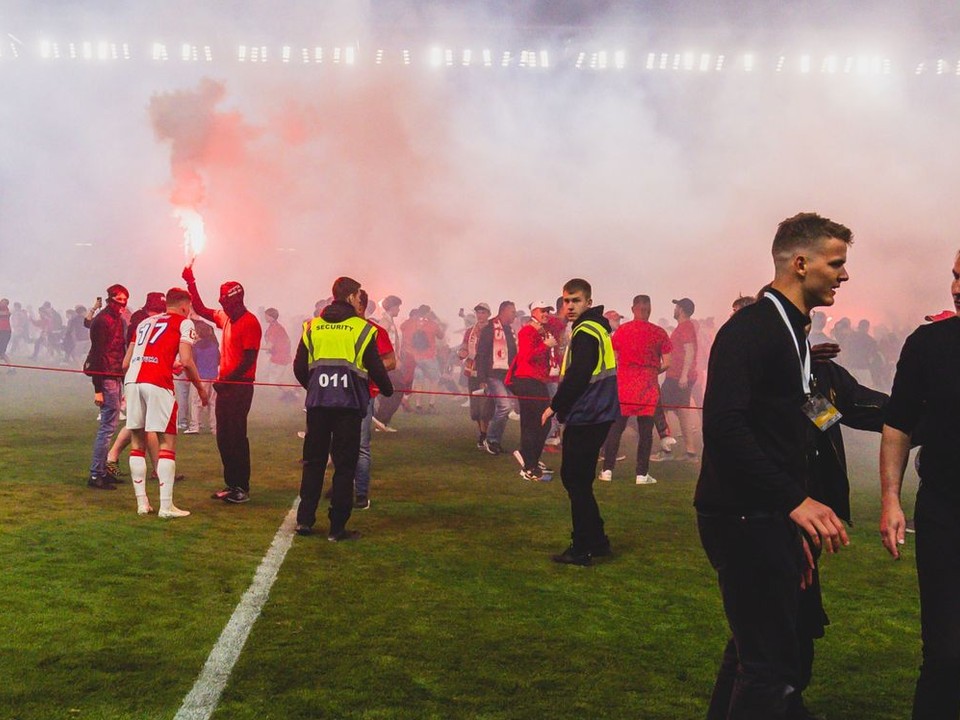 Momentka zo zápasu Slavia - Sparta.