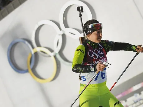 Slovenská biatlonistka Martina Chrapánová počas pretekov žien na 15 km na XXII. zimných olympijských hrách 14. februára 2014 v Červenej Poľane.