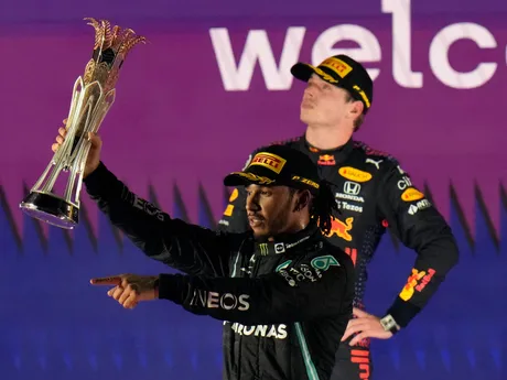 Lewis Hamilton po Veľkej cene Saudskej Arábie 2021. 