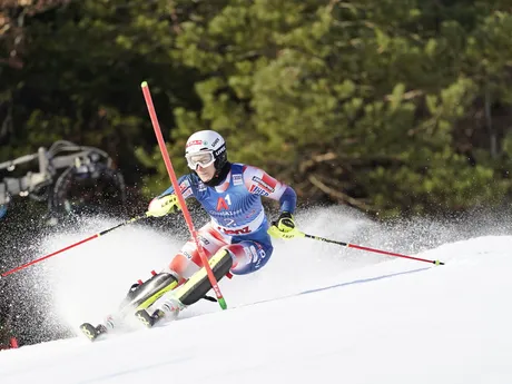 Leona Popovičová počas slalomu v Lienzi 2023.