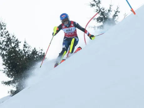 Mikaela Shiffrinová počas slalomu v Jasnej 2024.