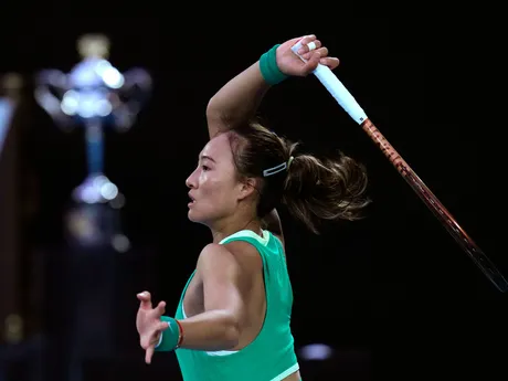 Čeng Čchin-wen vo finále Australian Open 2024.