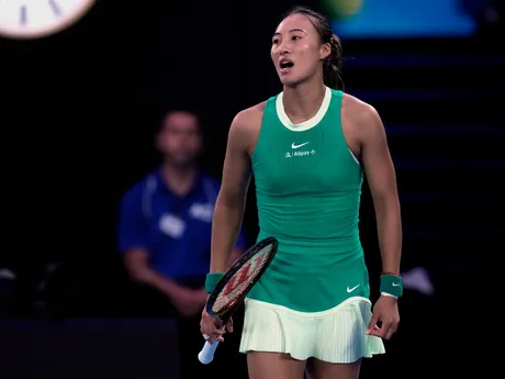 Čeng Čchin-wen vo finále Australian Open 2024.